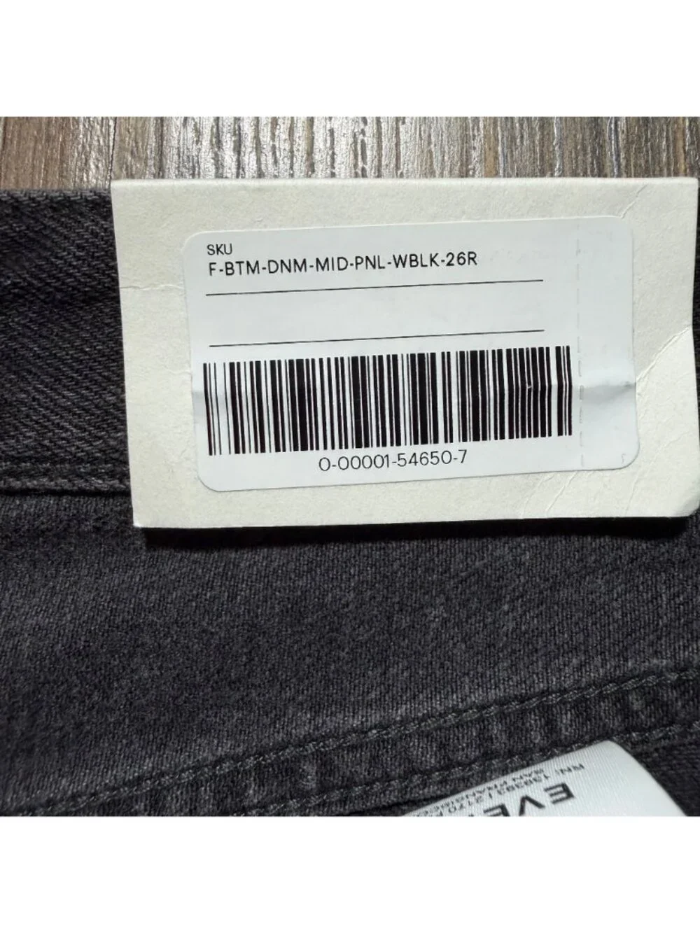 Everlane The Paneled Ultra Wide Leg Jean Twilight Washed Black Size 26R NWT